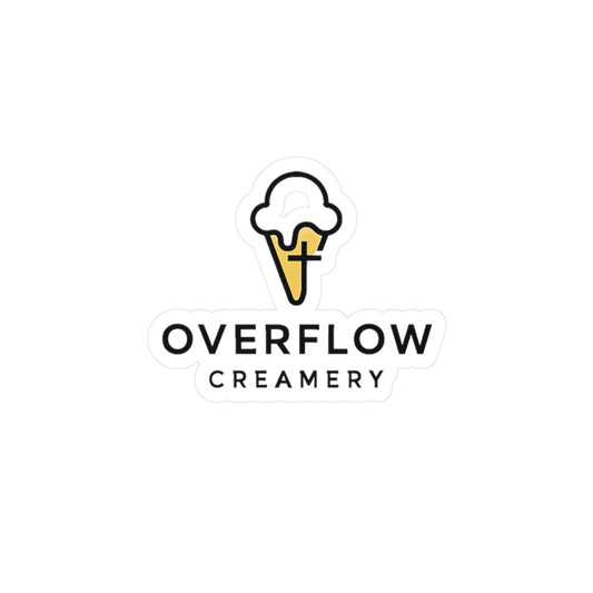 Vinyl Decals for Ice Cream Lovers | Overflow Creamery Stickers, Custom Wall Art, Fun Decor, Cafe Decorations, Gift for Ice Cream Enthusiasts